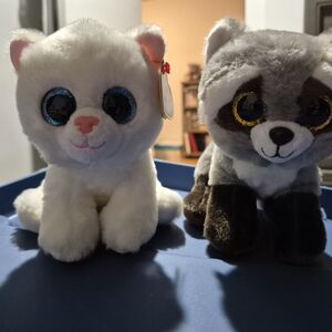 Adorable Plush Cat and Raccoon Toys